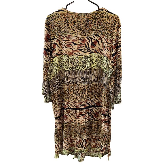 Phases Women Dress 2X Animal Print Resort Kitschy Art Vintage V Neck Cotton - Picture 8 of 9